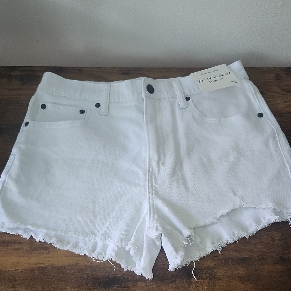 Abercrombie & Fitch White Jean Shorts